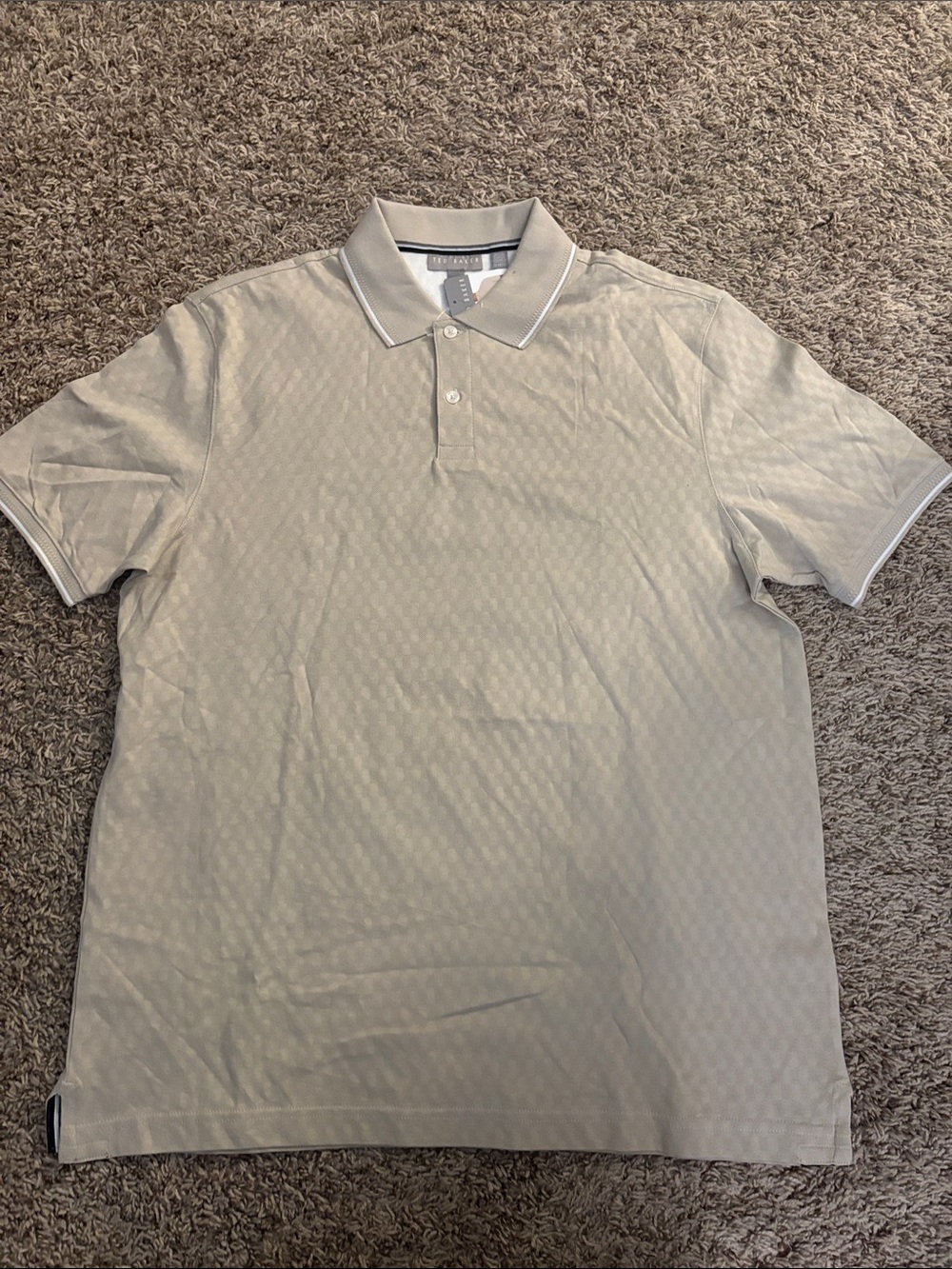 Ted Baker Light Beige Polo with White Contrast Trim